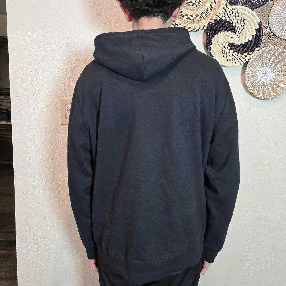 Levi Strauss & Co Sweatshirt Men’s Xl  Hoodie Black Fleece Graphic Print Eagle